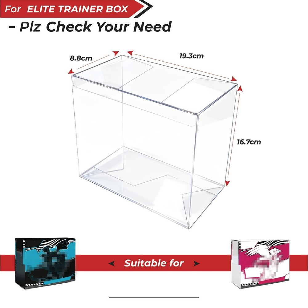 Heetobcos PET Plastic ETB Protector Case - 0.5mm Clear Elite Trainer Box Prot...