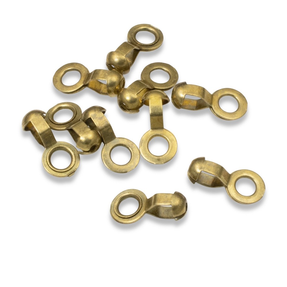 50 Antique Brass #6 Ball Chain Fan Pull Loop Connectors - DIY Fan Pull Hardware