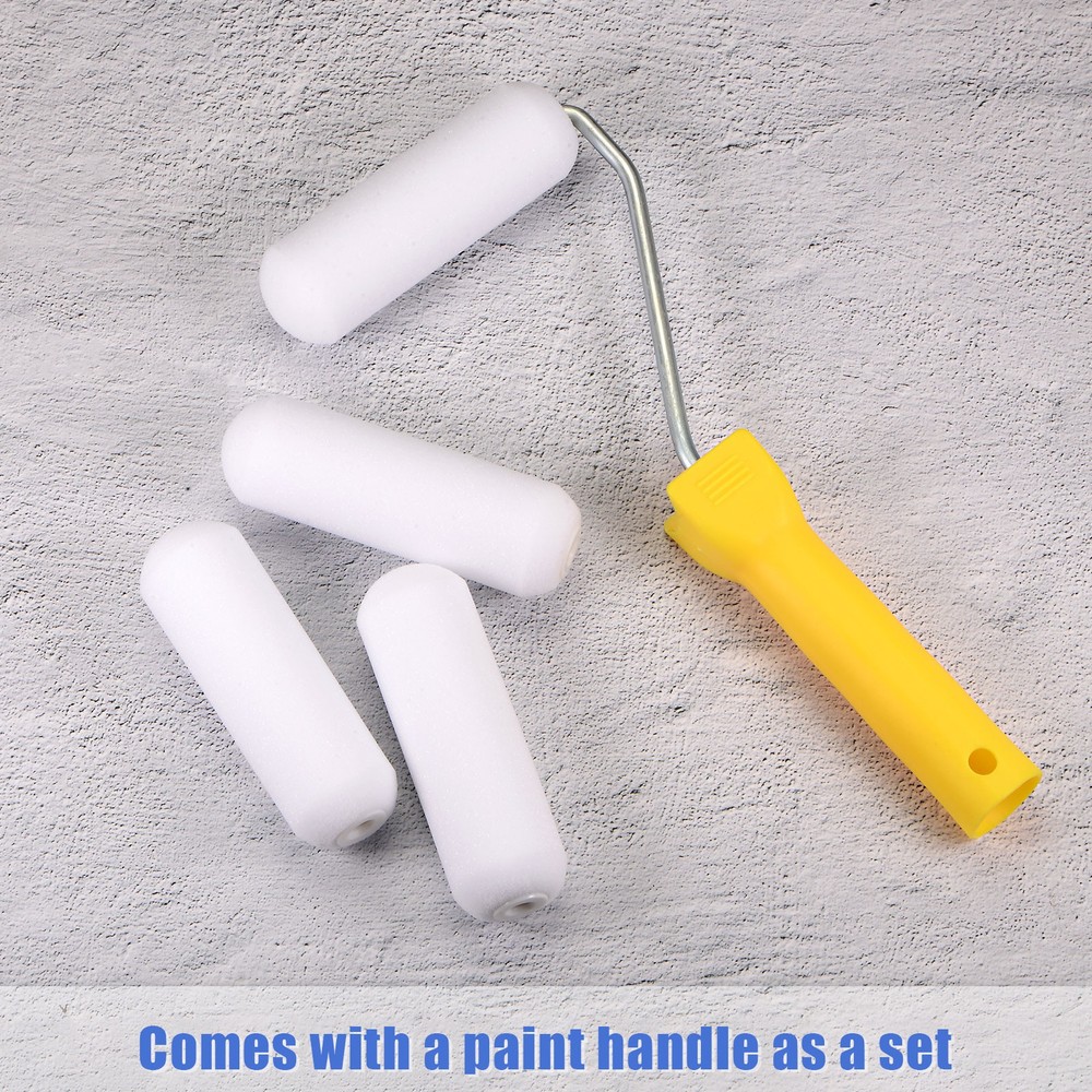 50pcs Paint Roller Kit 4 Inch Sponge Small Paint Roller Brush with Handle