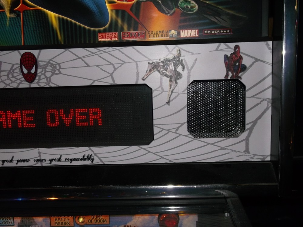 STERN SPIDERMAN PINBALL CUSTOM SPEAKER DISPLAY PANEL ARTWORK MOD MODIFICATION