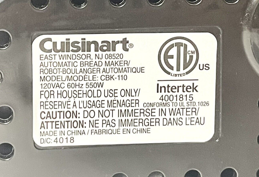 Paddle for Cuisinart Bread Maker Machine Model CBK-110C (C) CBK110C