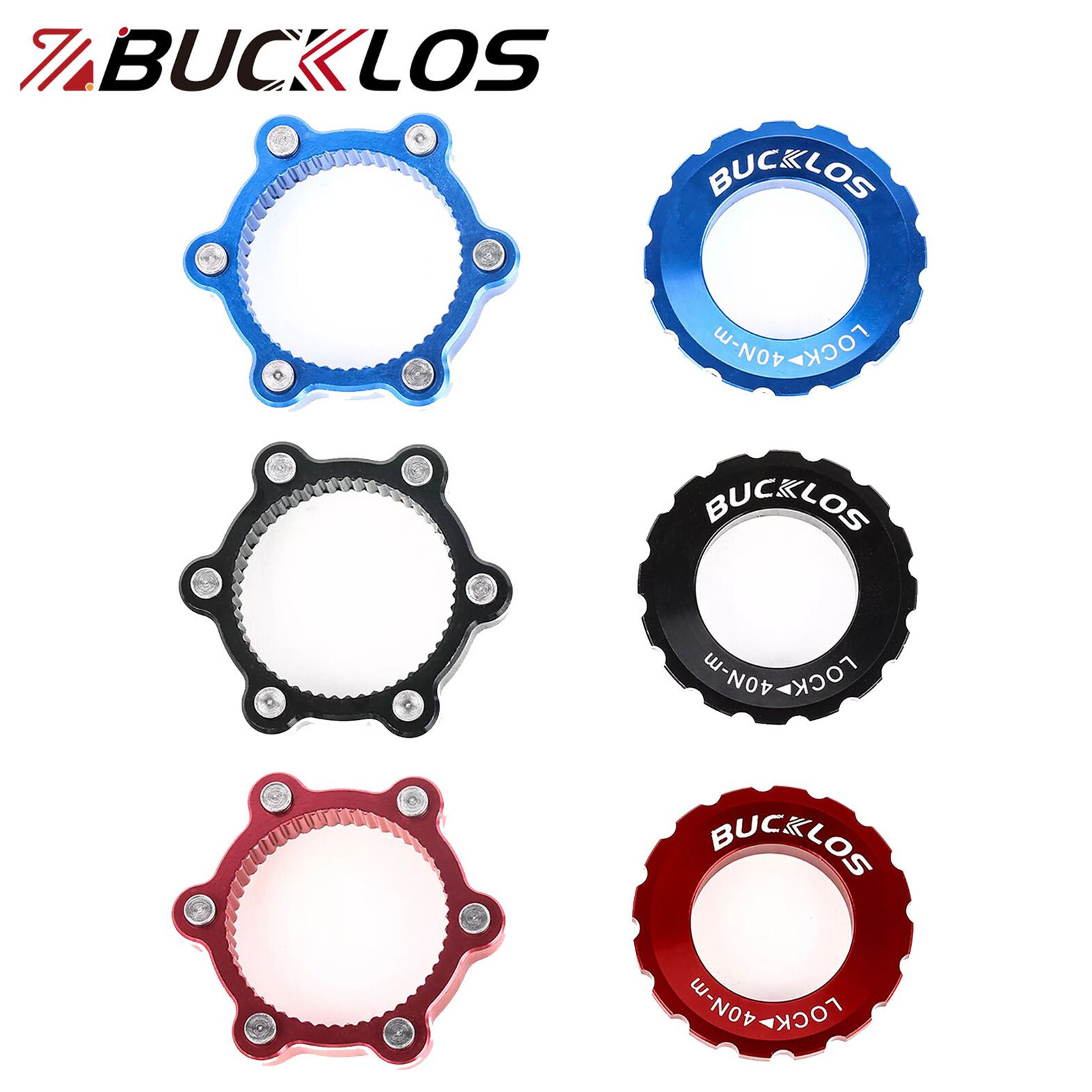BUCKLOS Disc Brake Centerlock Adapter Ring for Bike Rotor Centerlock to 6 Bolts