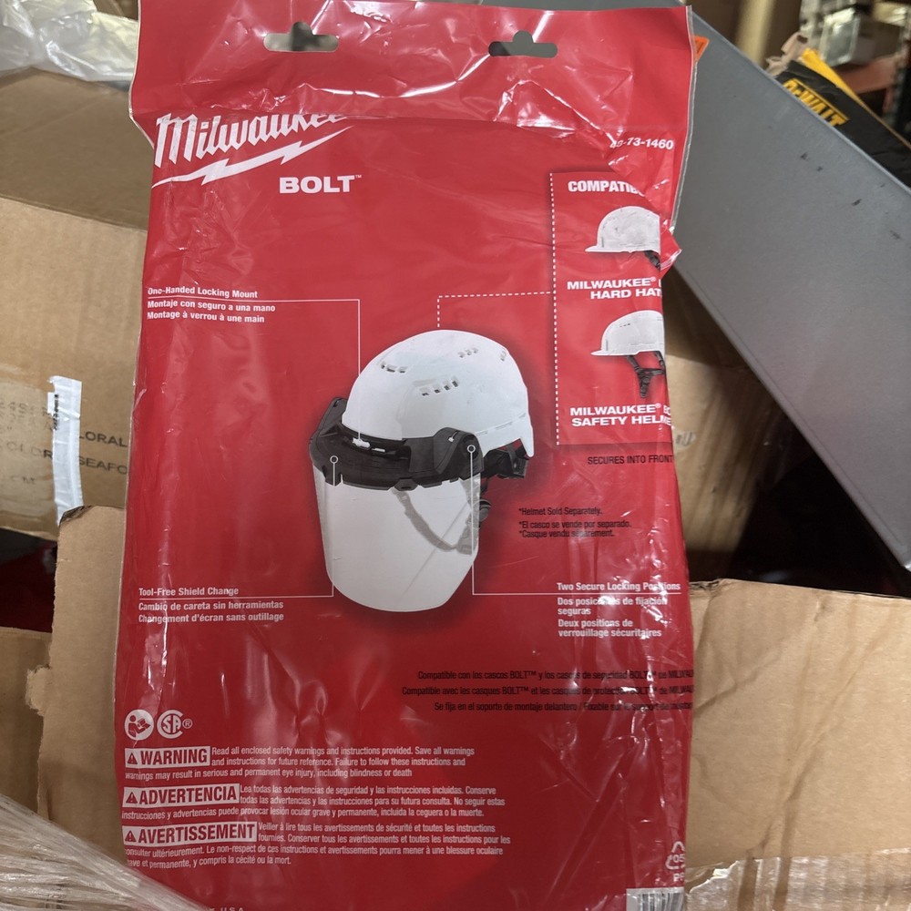 Milwaukee Bolt Task Full Face Shield - Clear Uncoated Lens