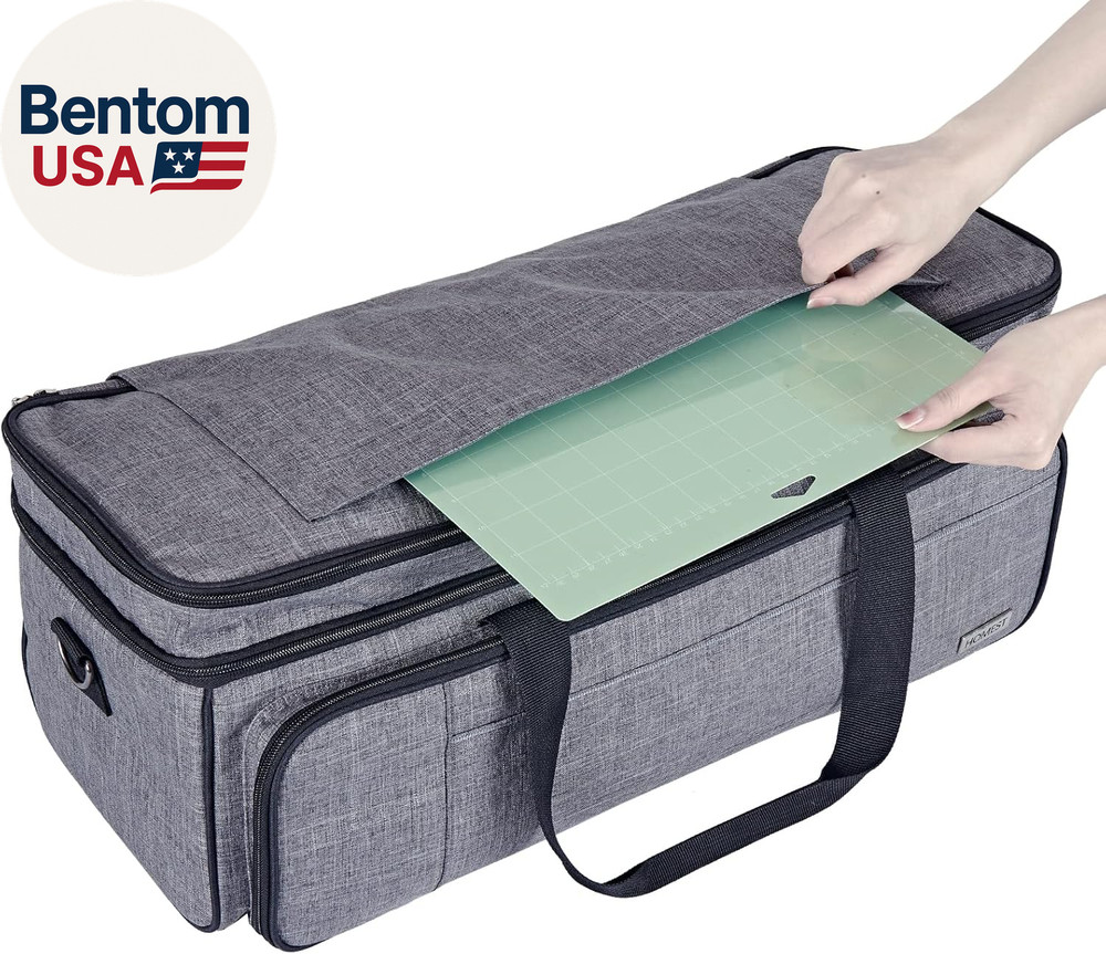 Double Layer Carrying Case with Mat Pocket for Cricut Maker 4, Explore 4, Multi