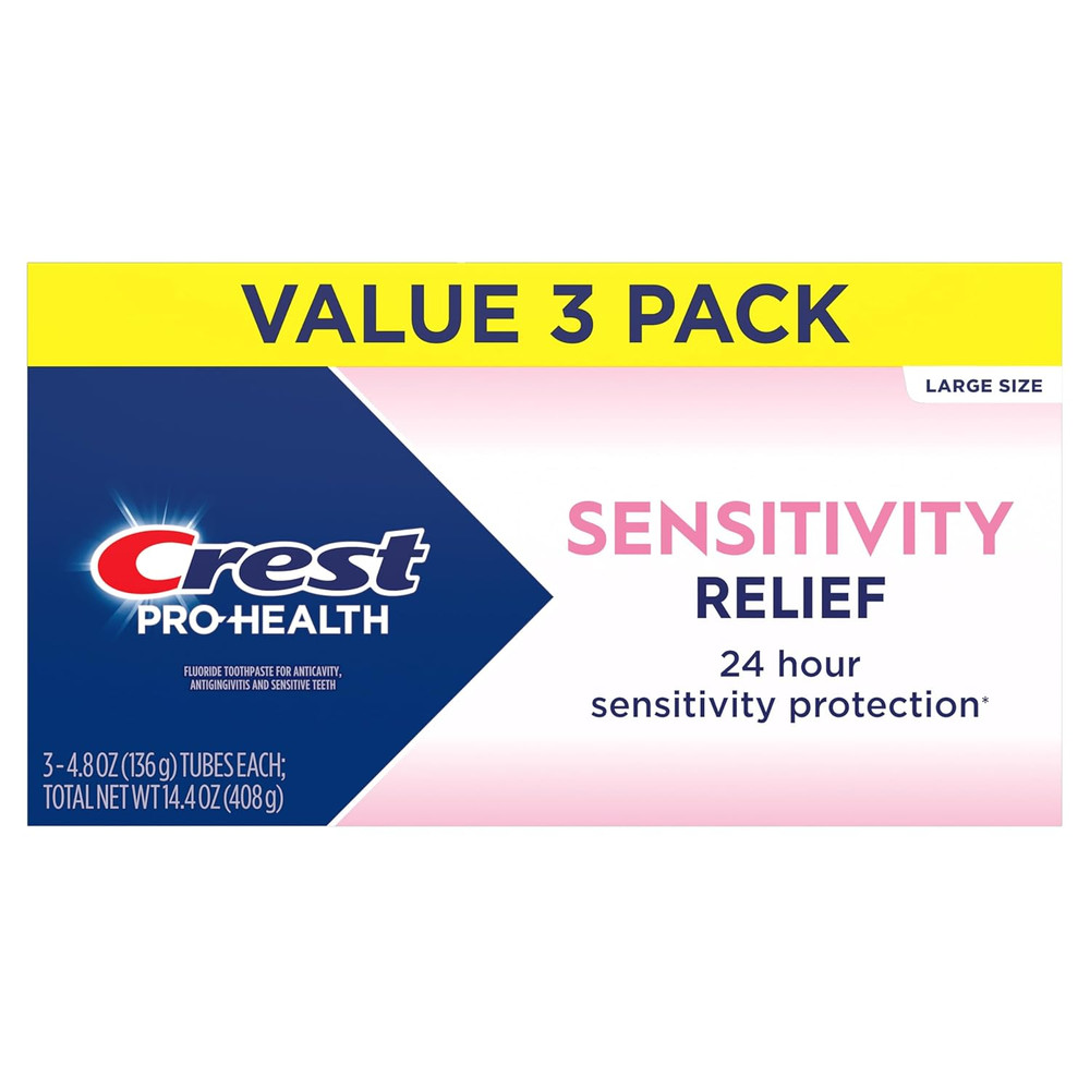 Sensitivity Toothpaste 4.8 Oz (3 Pack), Relieves Sensitivity, Strengthens Gum...