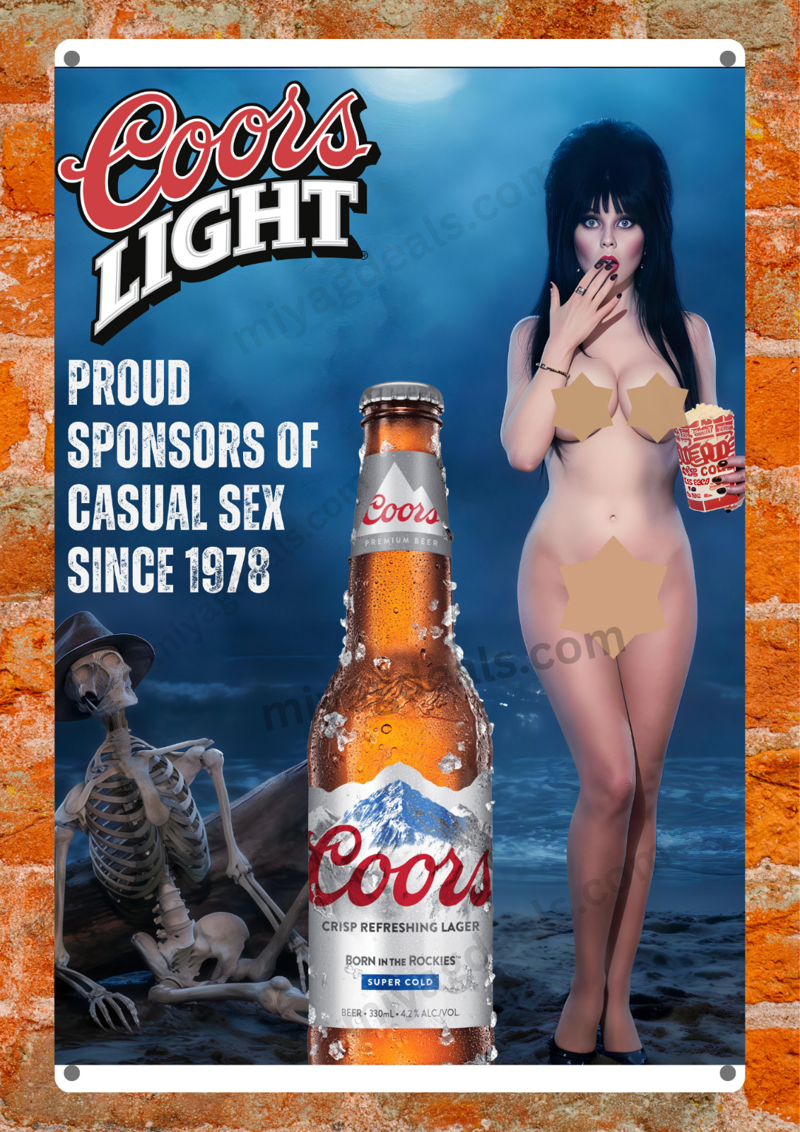 Miller High Life Metal Sexy Cowgirl Mancave Bar Wall Decor Beer Sign Read Des..