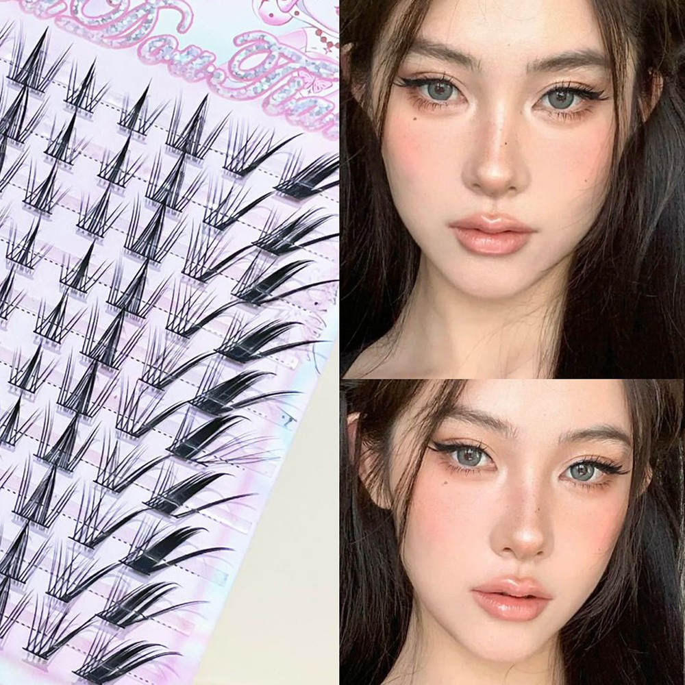 Nature Long Cluster Eyelash Segmented Lash Extension False Eyelash Grafting ☾ ๑