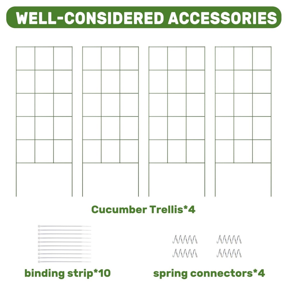 DOEWORKS Cucumber Trellis, 48" High Foldable A Frame Garden Trellis, 2 Pack, ...