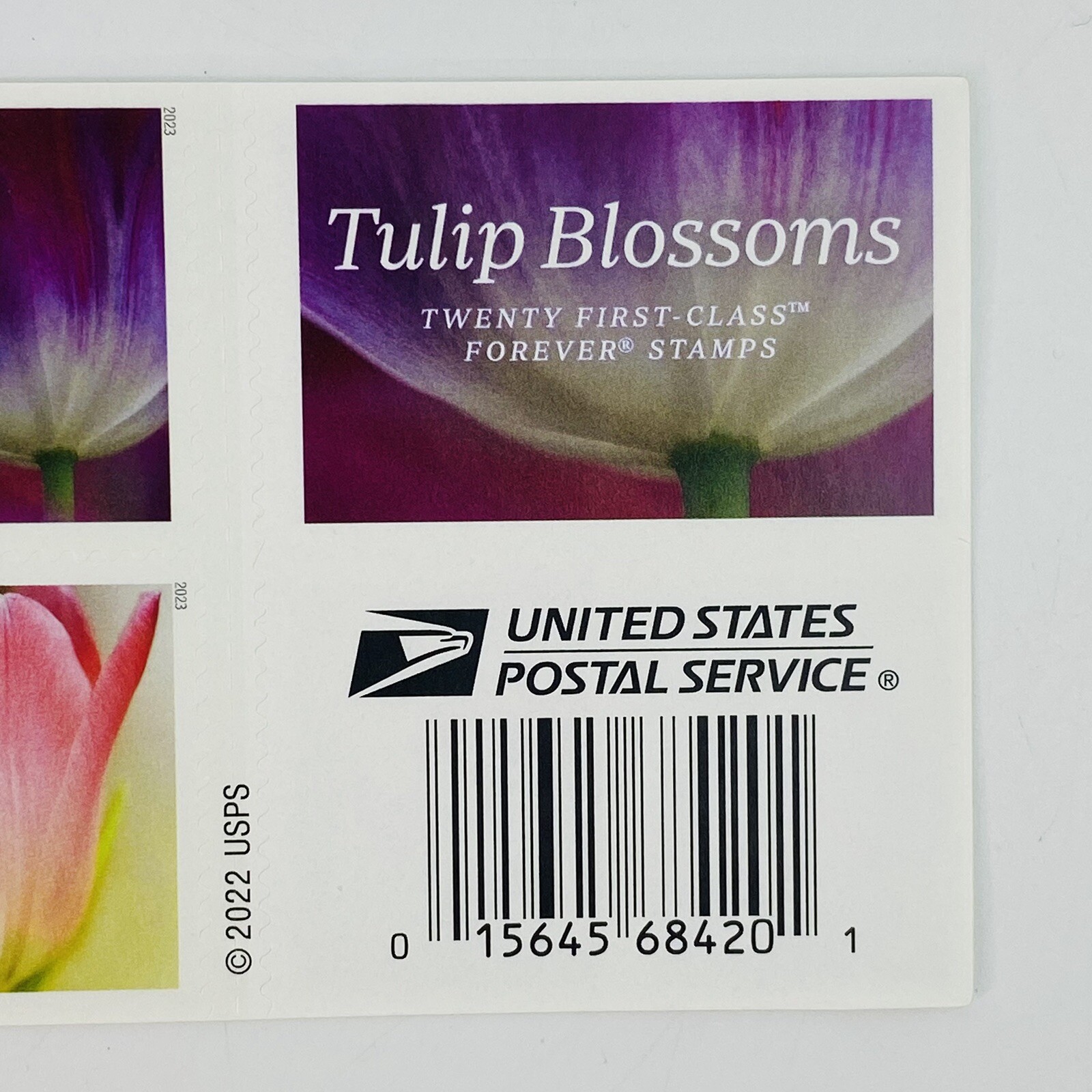 x20 Tulip Blossoms USPS First Class Forever Stamps Double Sided Booklet Of 20