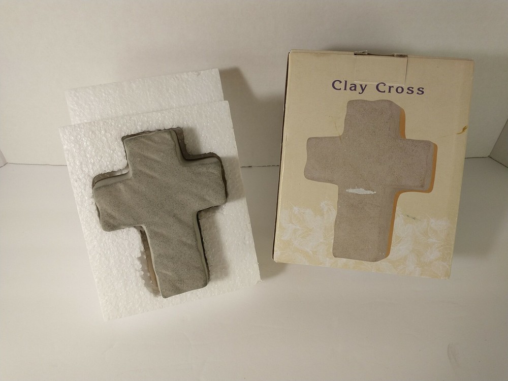 Decrotive Cracker Barrel Easter Christian Clay Cross Open Box