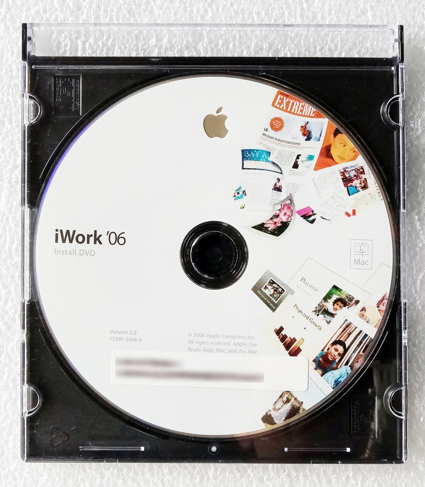 Apple iWork '06 Install DVD for Mac Computer, Version 2.0 with Product Key, 2006
