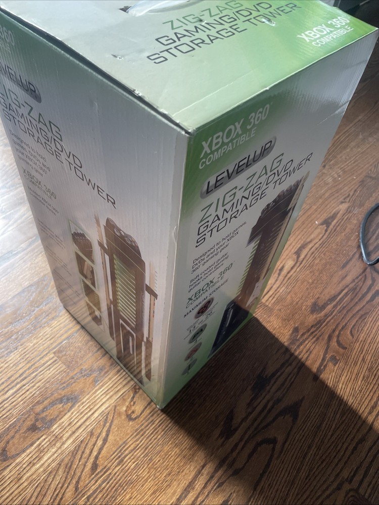 LEVEL UP Zig Zag Xbox 360 Storage Tower Console Guitars Games Controllers