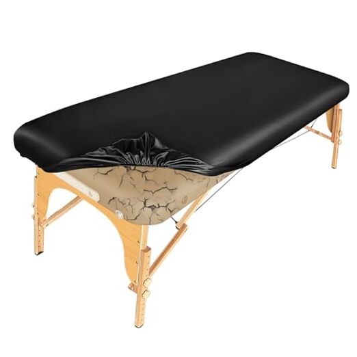 PU Leather Massage Table Cover Waterproof Massage 70" x 30" (Rectangular) Black