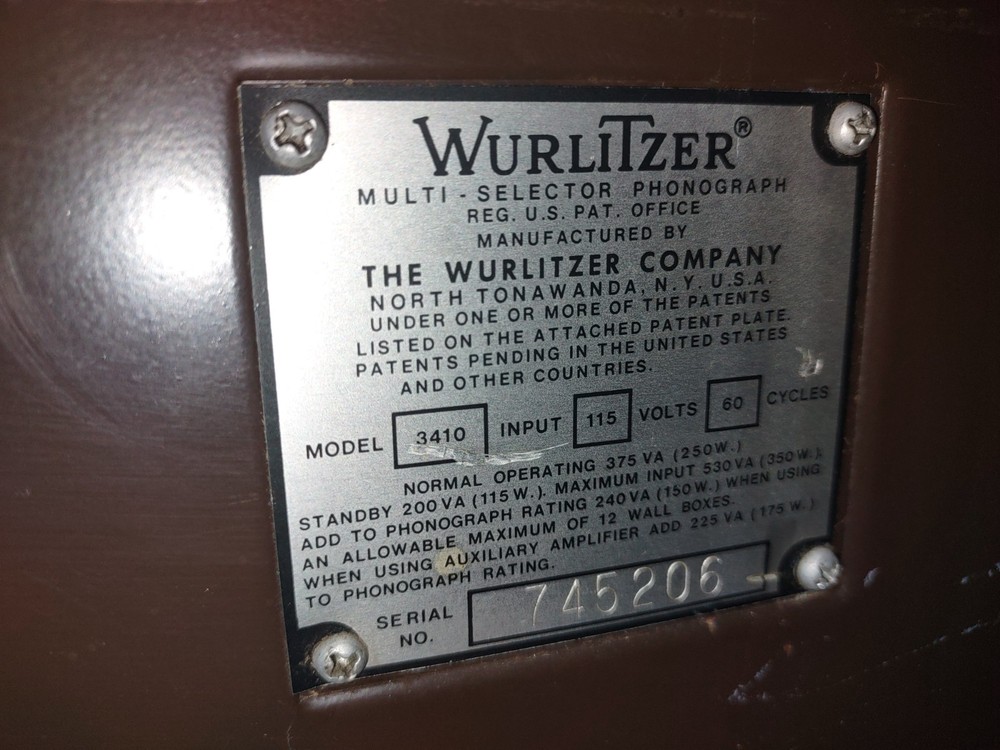 wurlitzer 3410 statesmen jukebox arcade pcb part #101