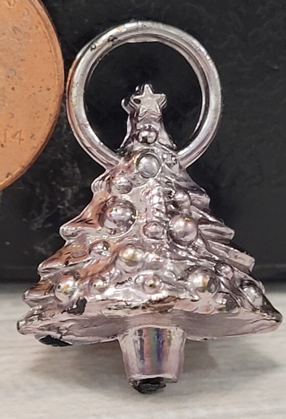 Vintage plastic Chrome CHRISTMAS TREE gumball charm prize jewelry