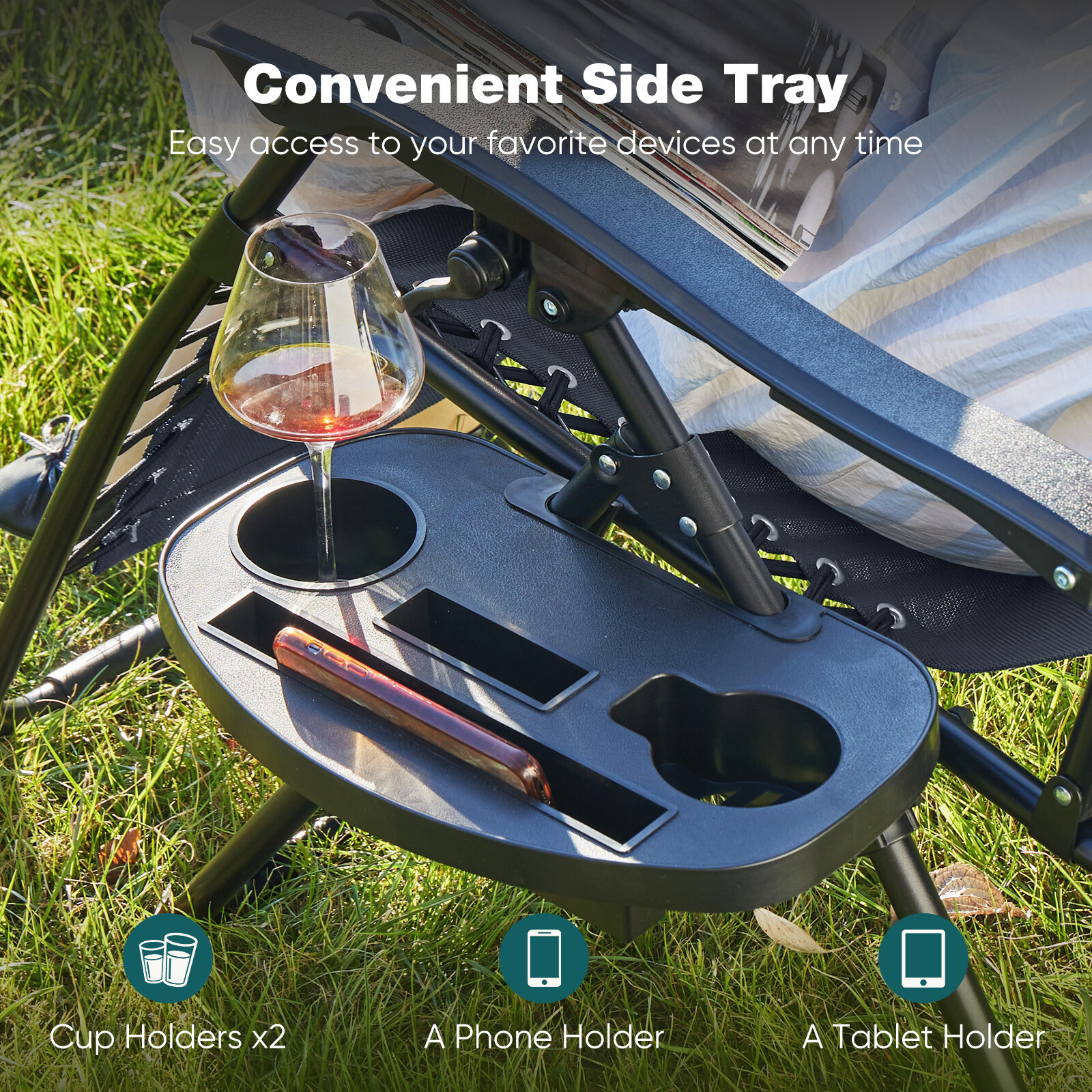 Set of 2 Zero Gravity Chair Folding Outdoor Patio Lounge Recliner Garden Camping