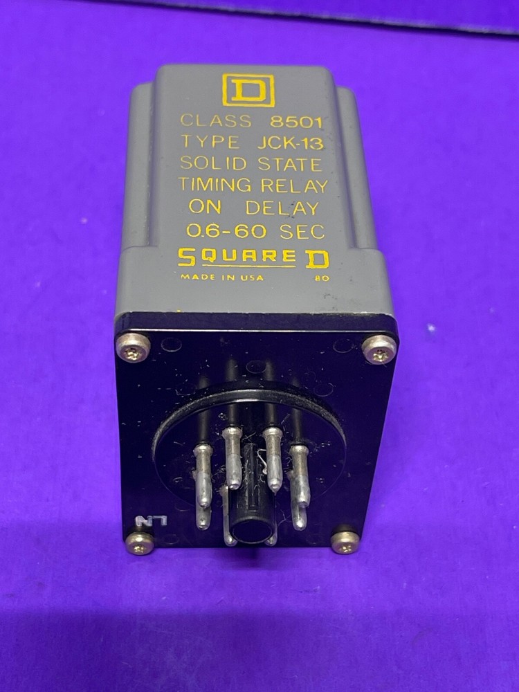 Square D 8501 JCK-13 Solid State Timing Relay On Delay 0.6-60 Sec