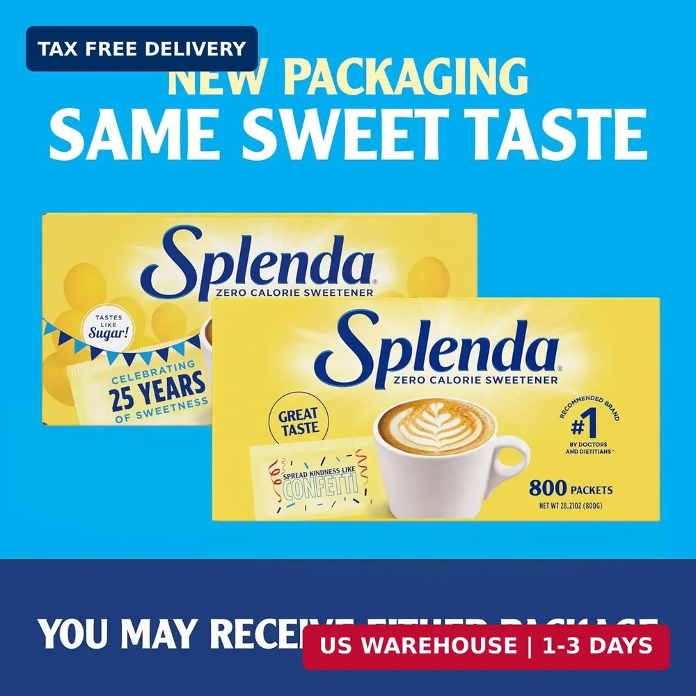 SPLENDA Zero Calorie Sweetener Value Pack, 800 Count Packets