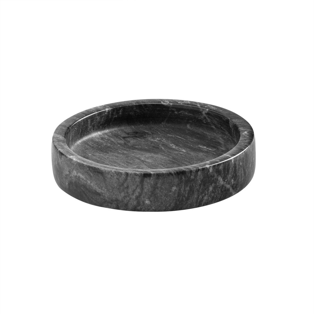 Marble Wine Bottle Coaster - 10cm - Black