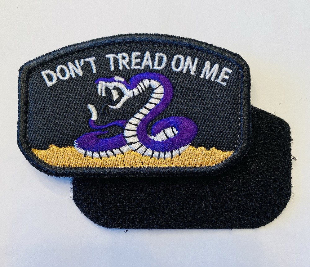 DON'T TREAD ON ME BLACK GADSDEN TACTICAL HOOK & LOOP EMBROIDERED PATCH