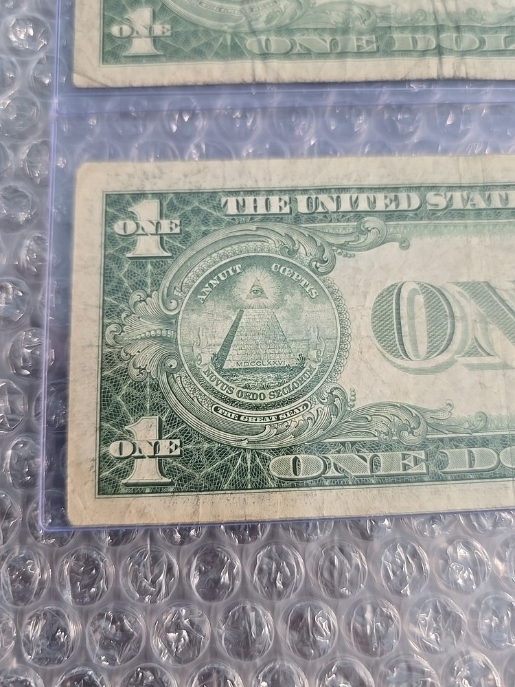Three-$1 1935E "NO MOTTO" SILVER CERTIFICATE NOTES