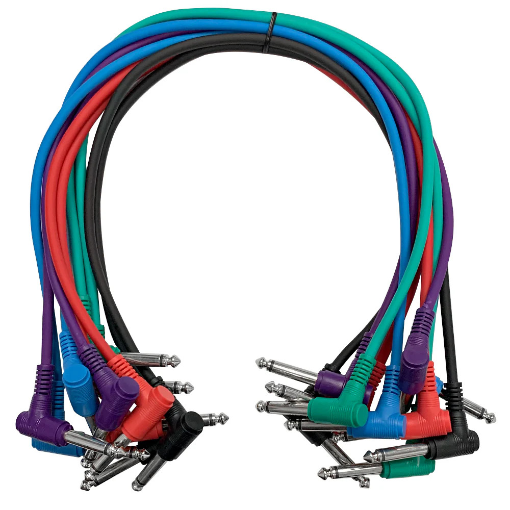 10 Pack 18" TS 1/4" Right Angle Patch Cables SARAPC1.5n