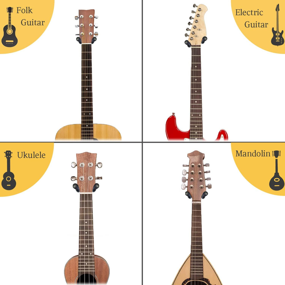 Black Walnut Guitar Wall Mount U-Shape Auto Pivot Hanger