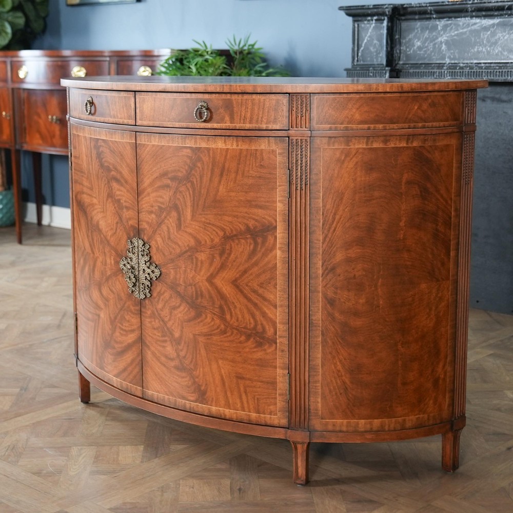 NC493075, Jonathan Charles Demi Lune Walnut Sideboard