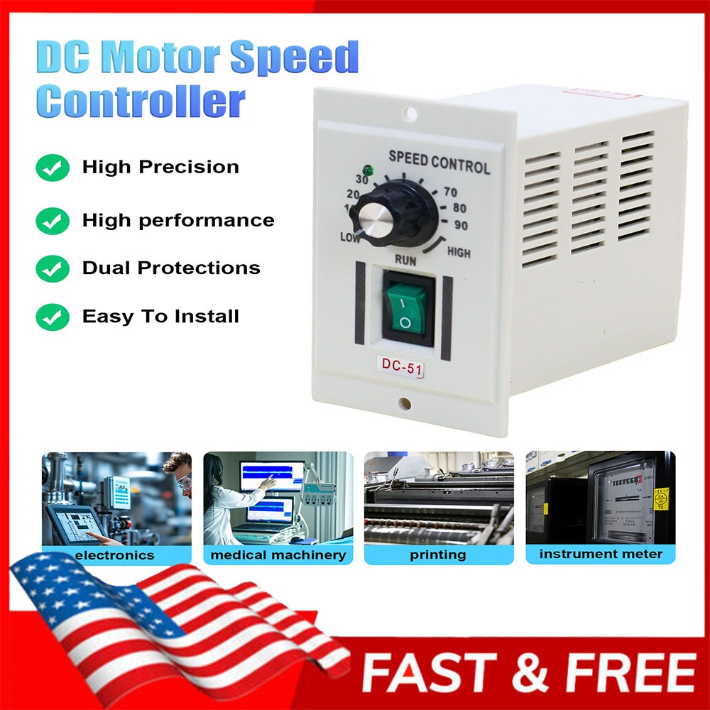 AC 110V Knob Motor Speed Controller DC 0-90V Variable Adjustable Speed New To