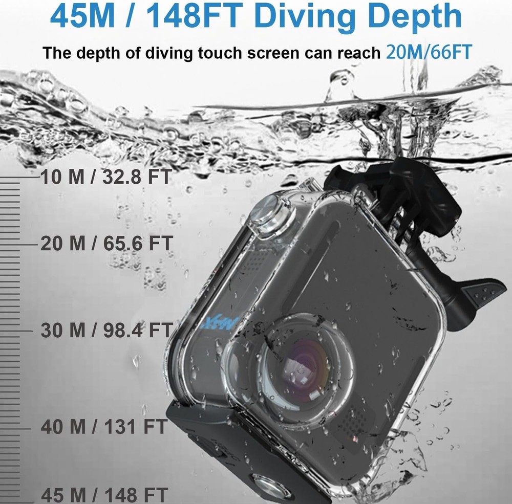 Go Pro MAX 360 Waterproof Case, 147FT/45M Diving Shell