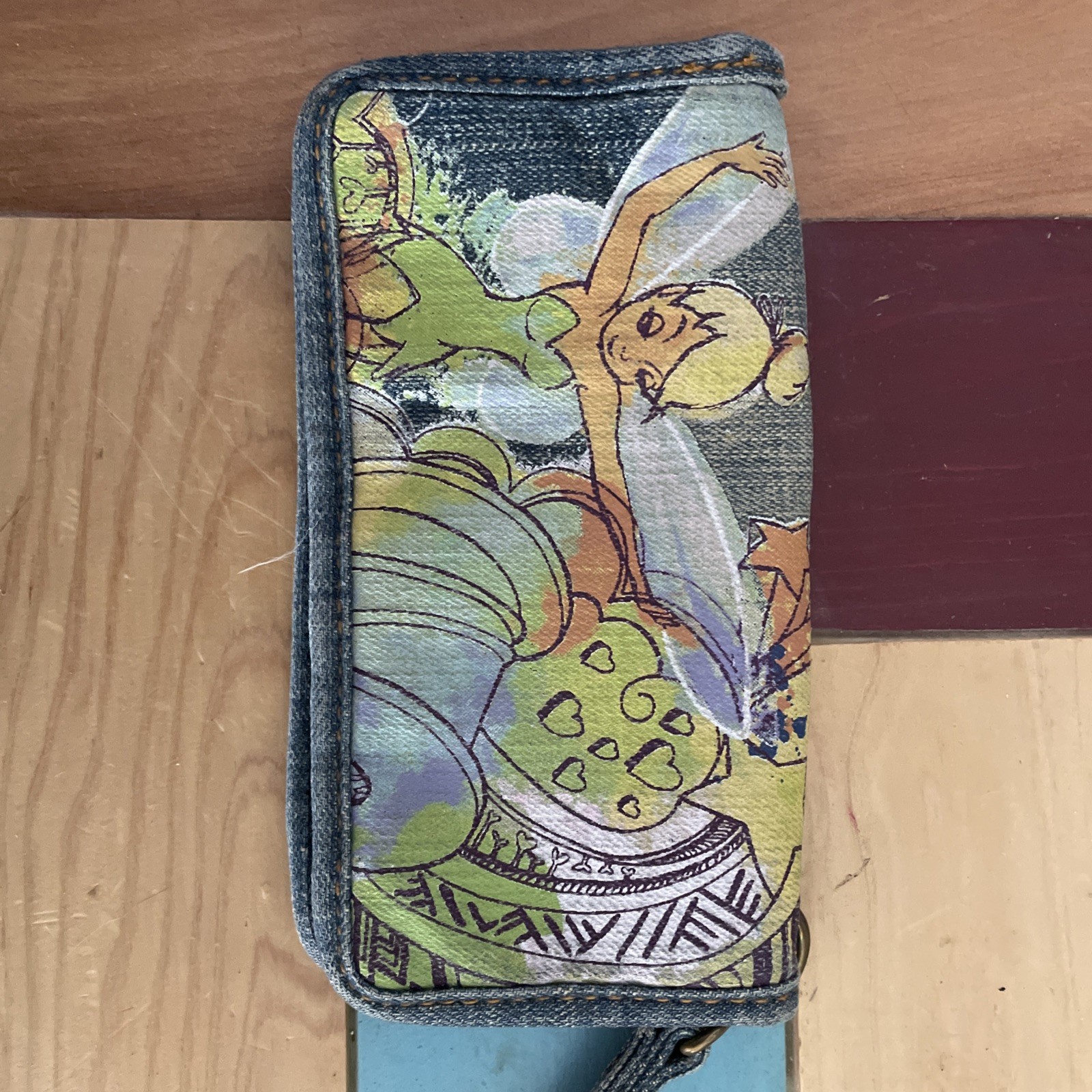 Vintage Y2K Disney Store Exclusive TinkerBell Denim Shoulder Bag Purse w/wallet