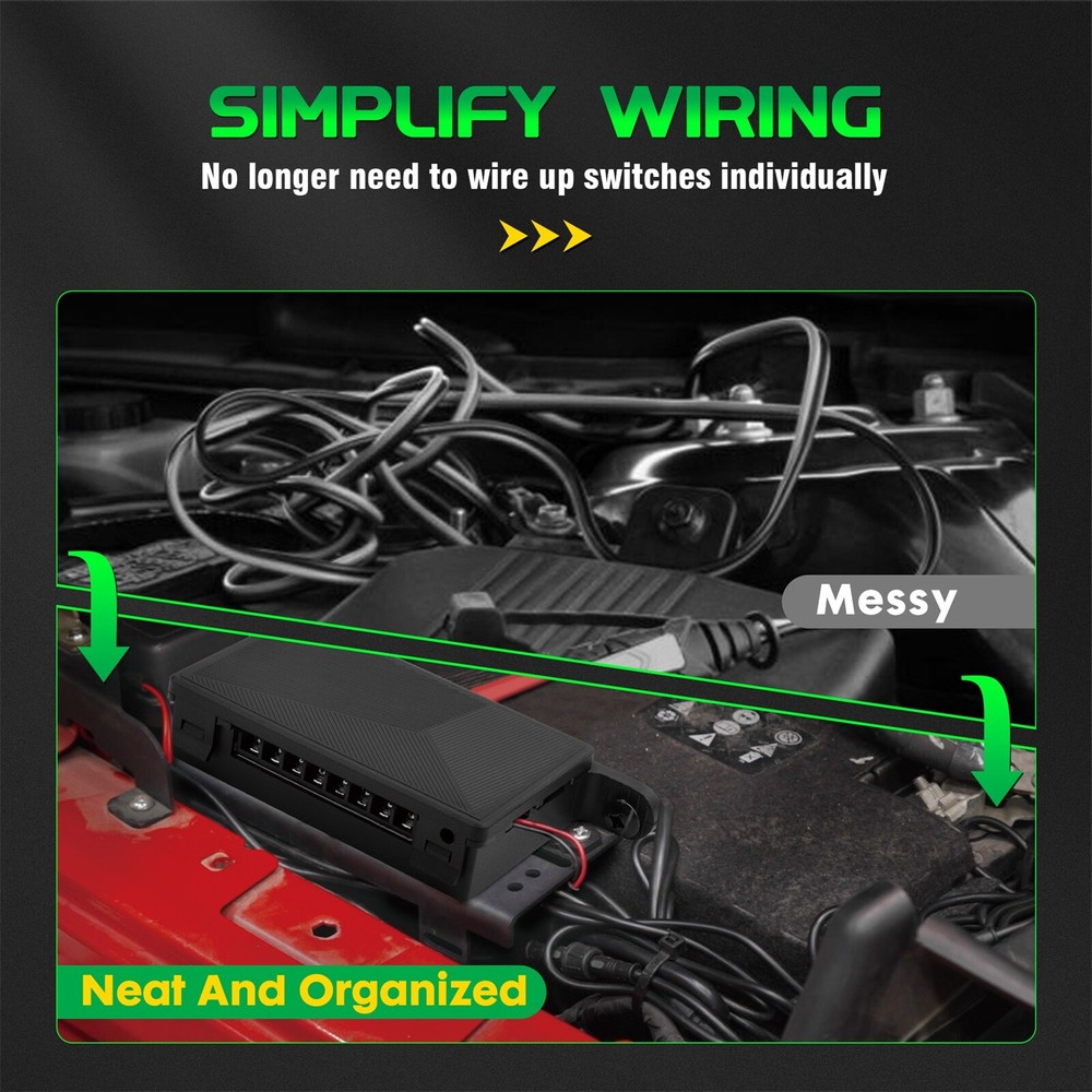 Wireless Switch Panel, 4 Gang Led Lights Flash Remote Circuit Control Relay Box