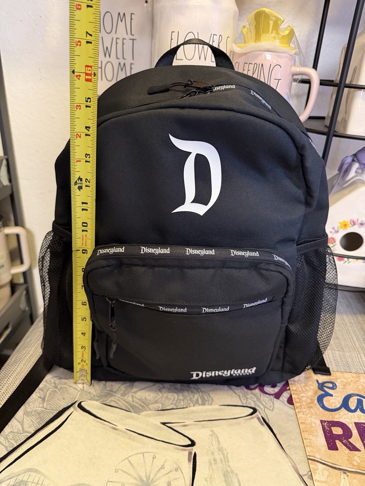 Disney Parks Disneyland LARGE Black Backpack Collection. New