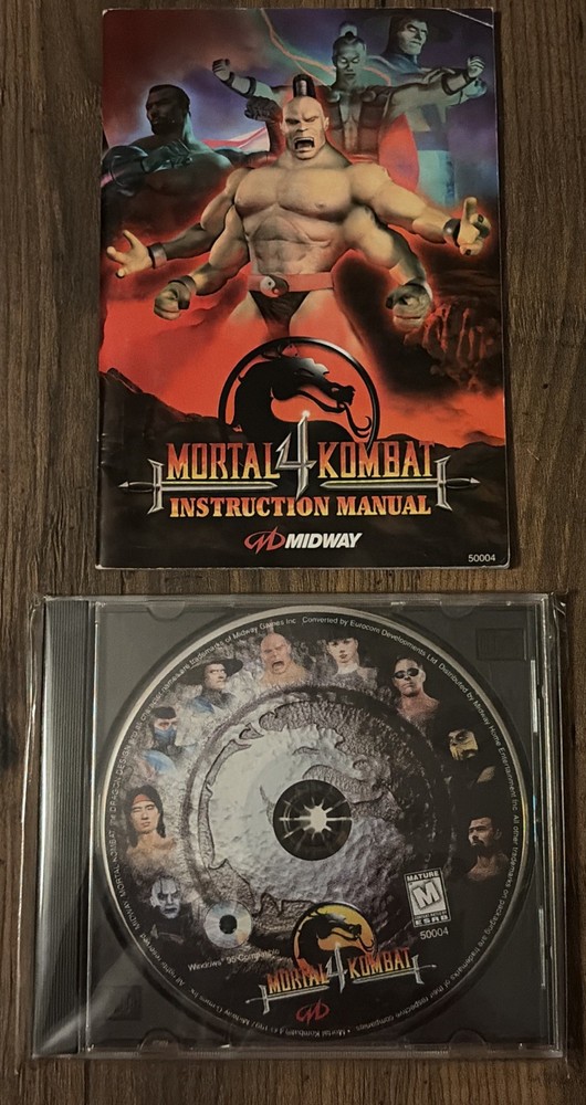 Mortal Kombat 4 (PC CD-ROM, 1998) Disc & Manual