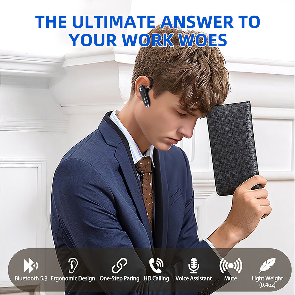 Mpow Wireless Bluetooth Headset Handsfree Waterproof Headphone Noise Cancelling