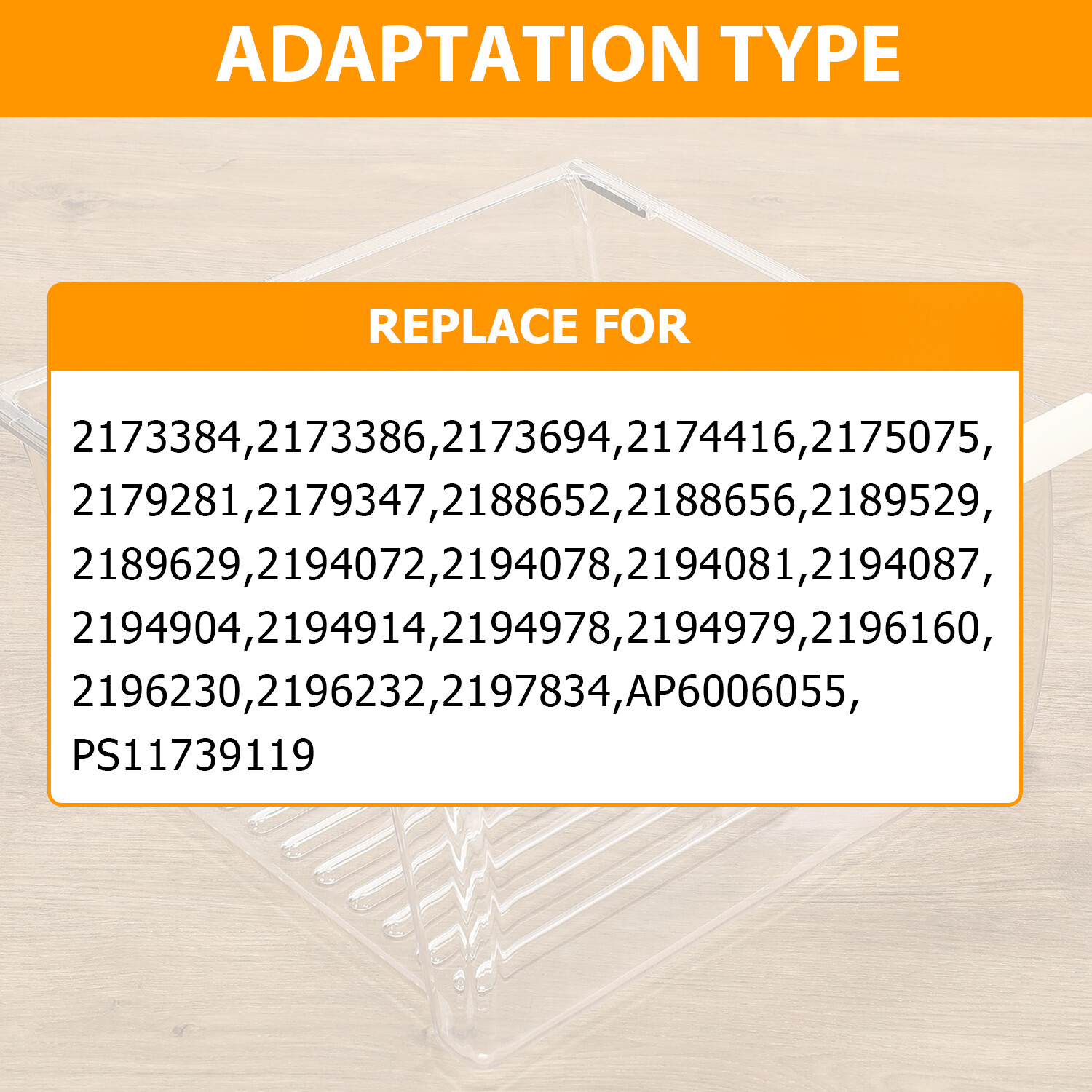 Upper Crisper Pan Compatible with Whirlpool Refrigerator #PS890591 #WP2188656