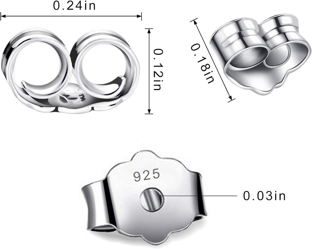 30Pcs/15 Pairs Hypoallergenic Earring Backs Replacement,Plated Silver Secure Ear