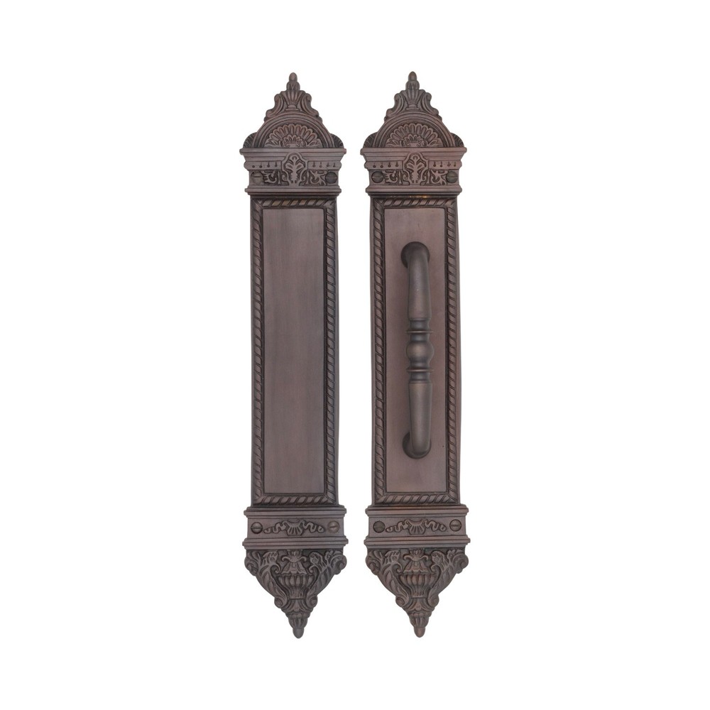 Solid Brass Push and Pull Door Handle Set - The Fan - Oil Rubbed Bronze