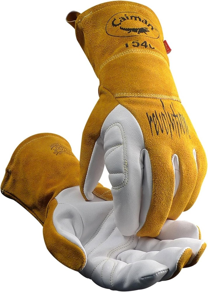 Goat Grain TIG/Multi-Task Welding Gloves, Split Cowhide Back, 4-Inch Extended...