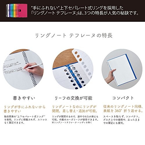 King Jim Tefrine A4 Transparent Ring Notebook 360 Degree Foldable 30 Sheets