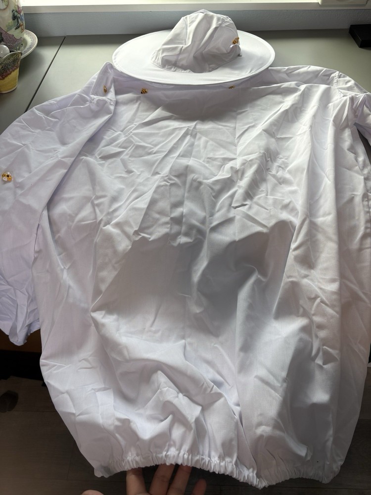 Bee Keeping Jacket Smock Hat Protective Coat Veil Beekeeping Pull Over XXL READ