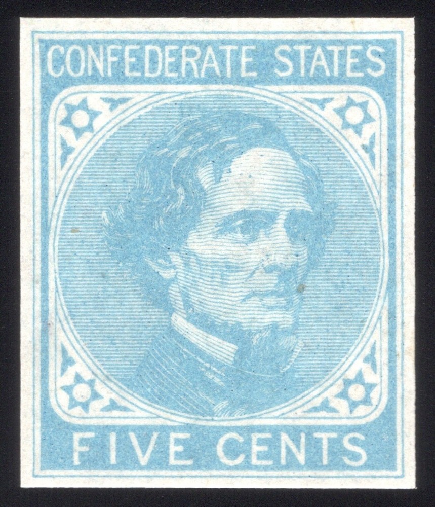 Confederate States, CSA #6 5¢ Light Blue, Mint-OG-NH, Extremely Fine