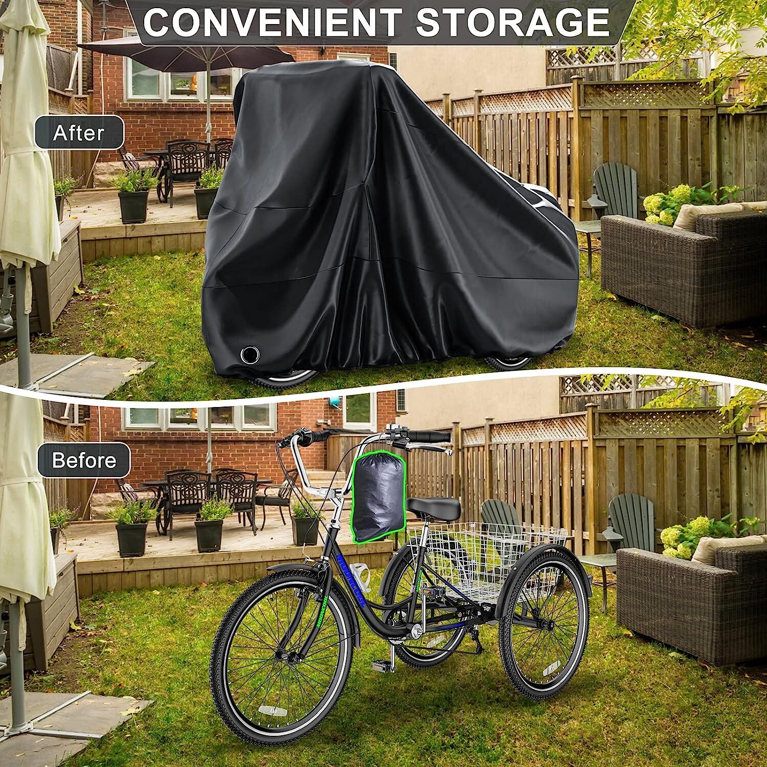 SLSY Bike Cover Waterproof Bicycle Covers Rain Sun UV Dust WindProof &Lock Hole