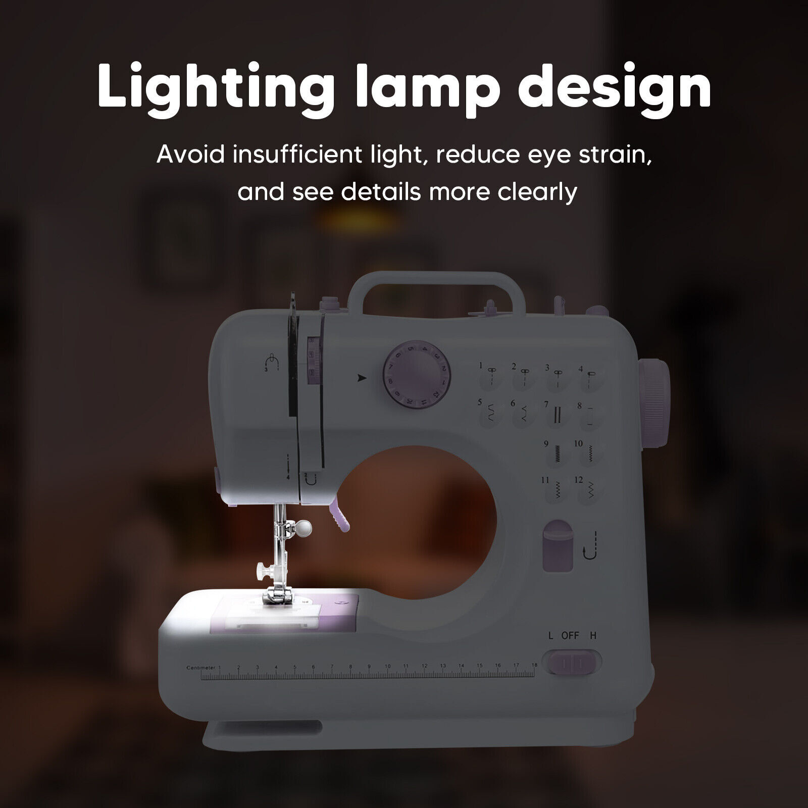 Electric Sewing Machine Portable Crafting Mending Machine 12 Built-In Stitches