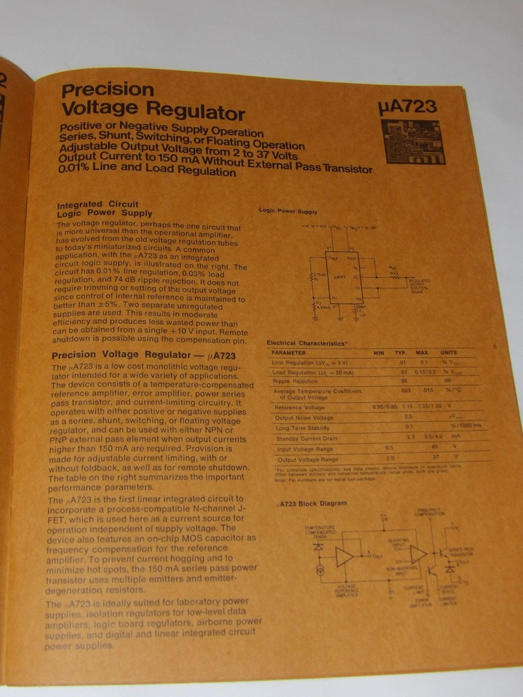 1968 FAIRCHILD SECOND GENERATION LINEAR INTEGRATED CIRCUITS BROCHURE/APPLICATION
