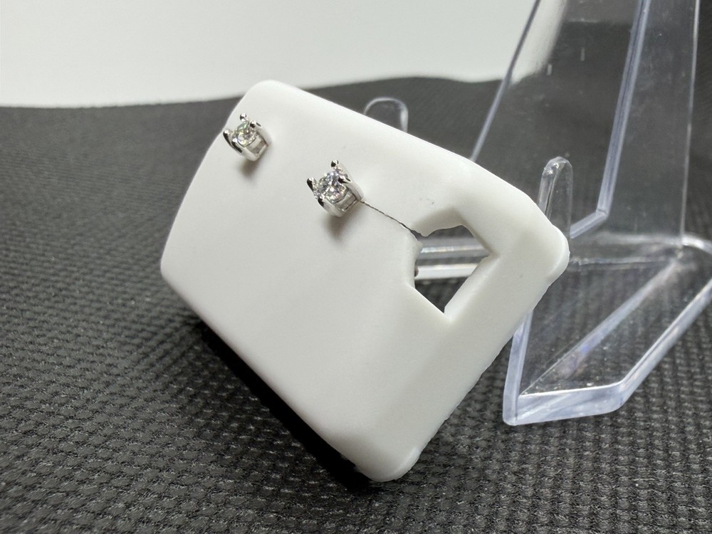 Solid 925 Sterling Silver & Moissanite Stud Earrings .25 CTW FINAL REDUCTION!