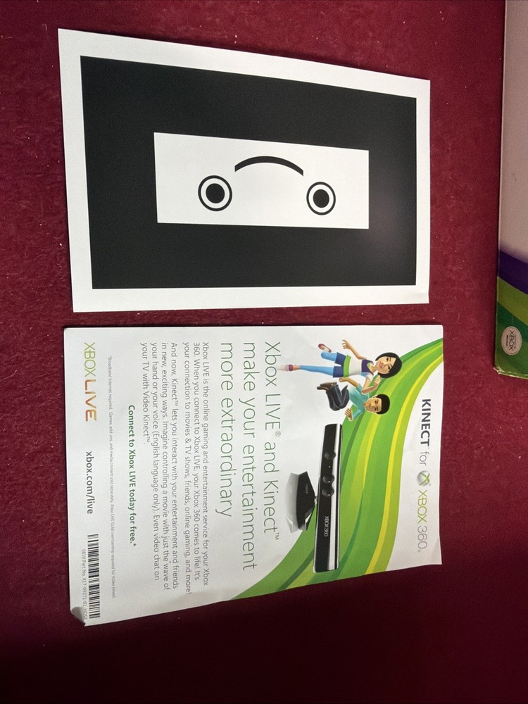 Microsoft, Xbox 360 Kinect Sensor, 1414, W/ Kinect Adventures, CIB, All untested