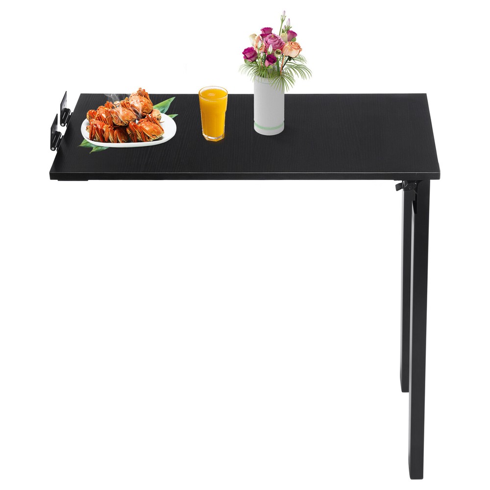 Folding Dining Table Wall Mounted Folding Table For Home Offices 75*40cm Black