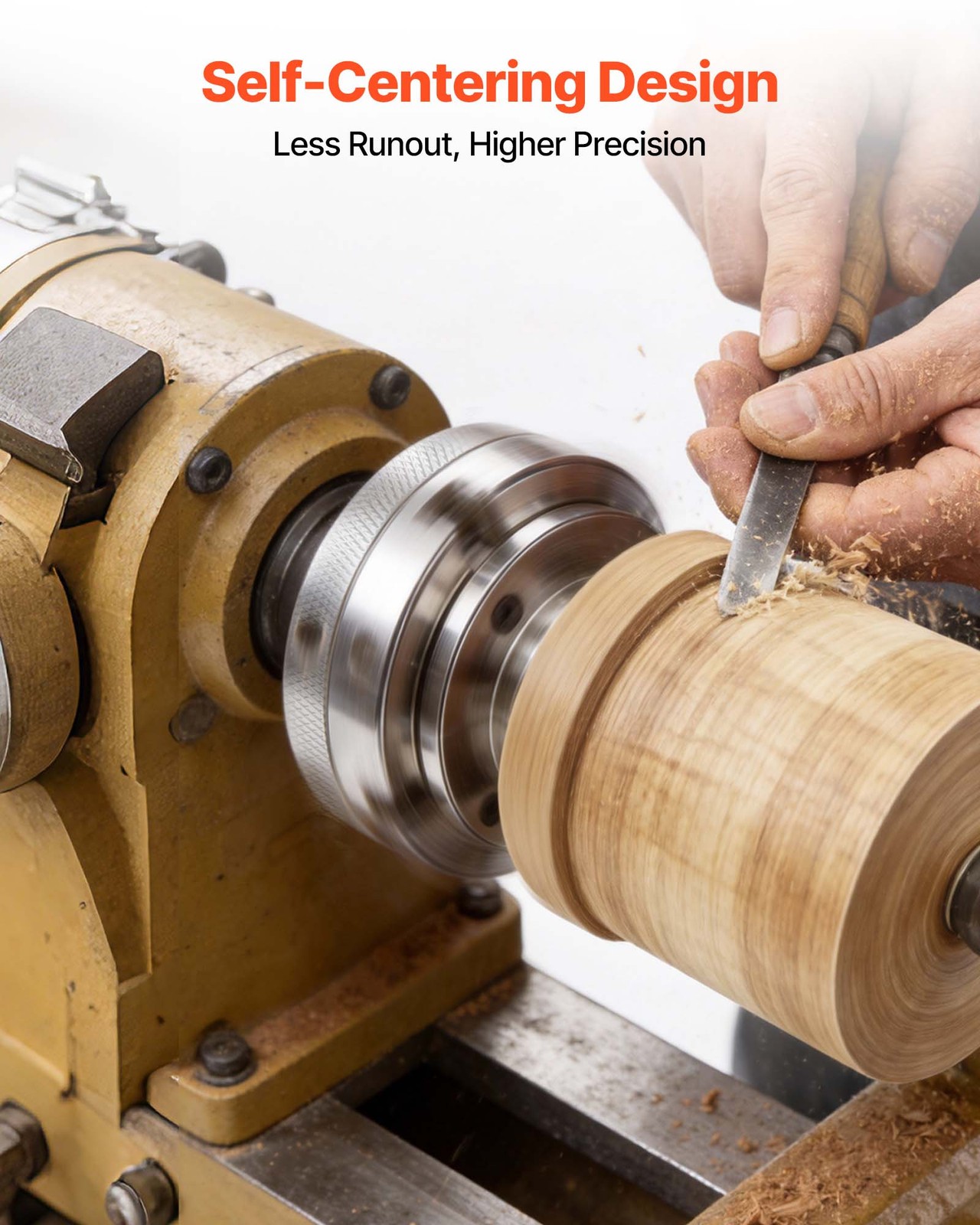 VEVOR 4 Inch Wood Lathe Chuck 4-Jaw Self-Centering Turning Chuck for Woodworking