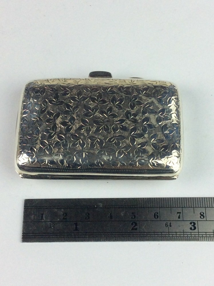 Beautiful Solid Silver Edwardian Cigarette Case Birmingham 1910 Ship Worldwide